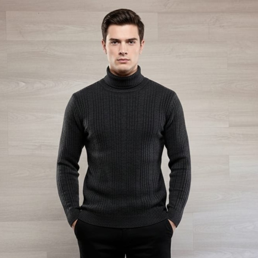 Nautica Charcoal Turtleneck Sweater for Men (A4)